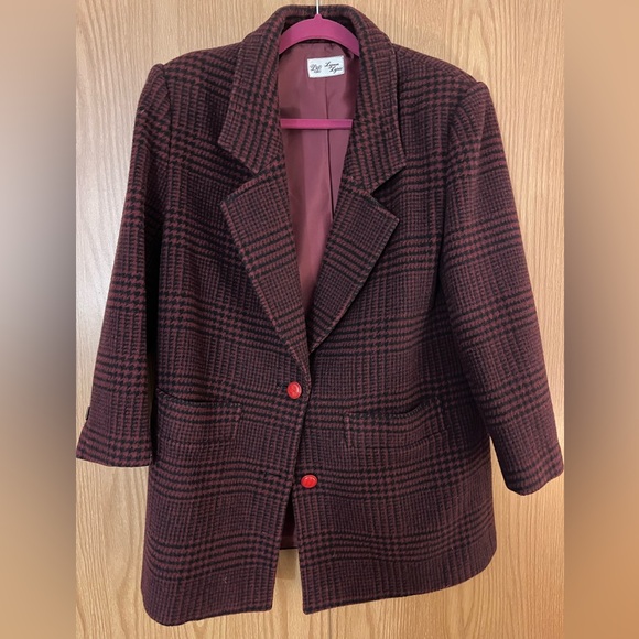 Vintage Lynn Lyric plaid wool blazer - Picture 1 of 4